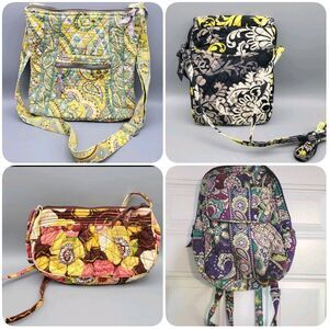 Lot Of 4 Vera Bradley Bags - Quilted Crossbody Mini Hipster Purses & Backpack